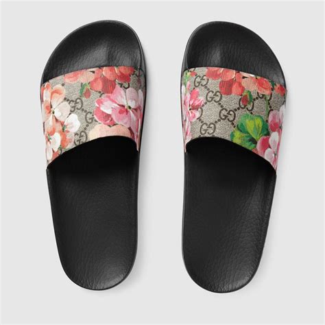 Gucci floral slides women